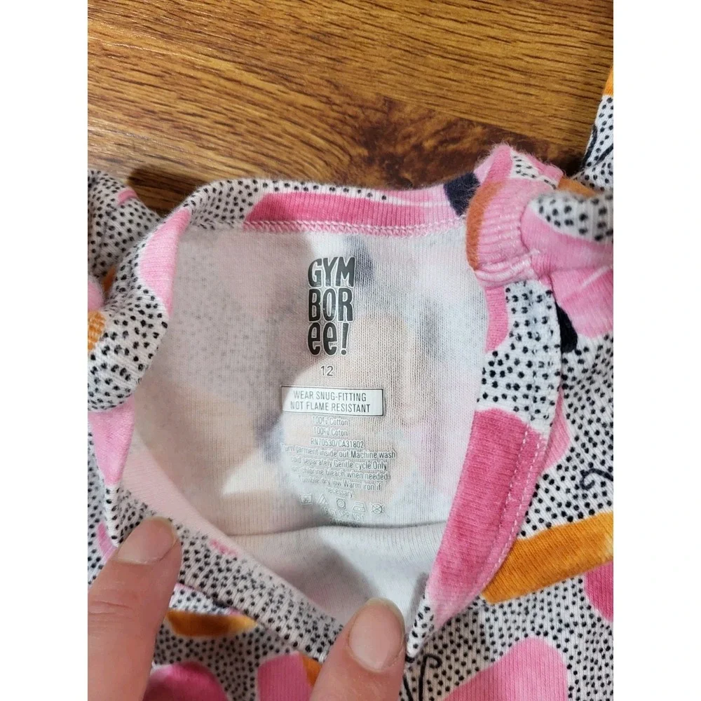 Gymboree Size 12 2 Puece Floral L/S Pajama Set